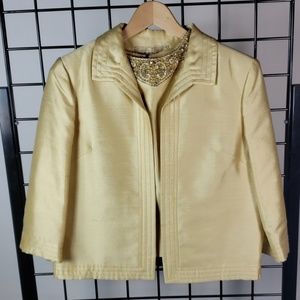 Mod 60s gold silk jacket and blouse